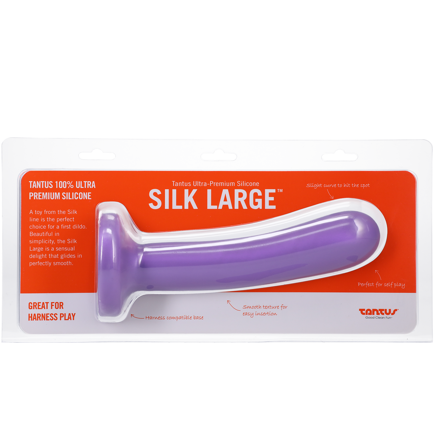 TANTUS 7" Large Silk Silicone Dildo - Lavender